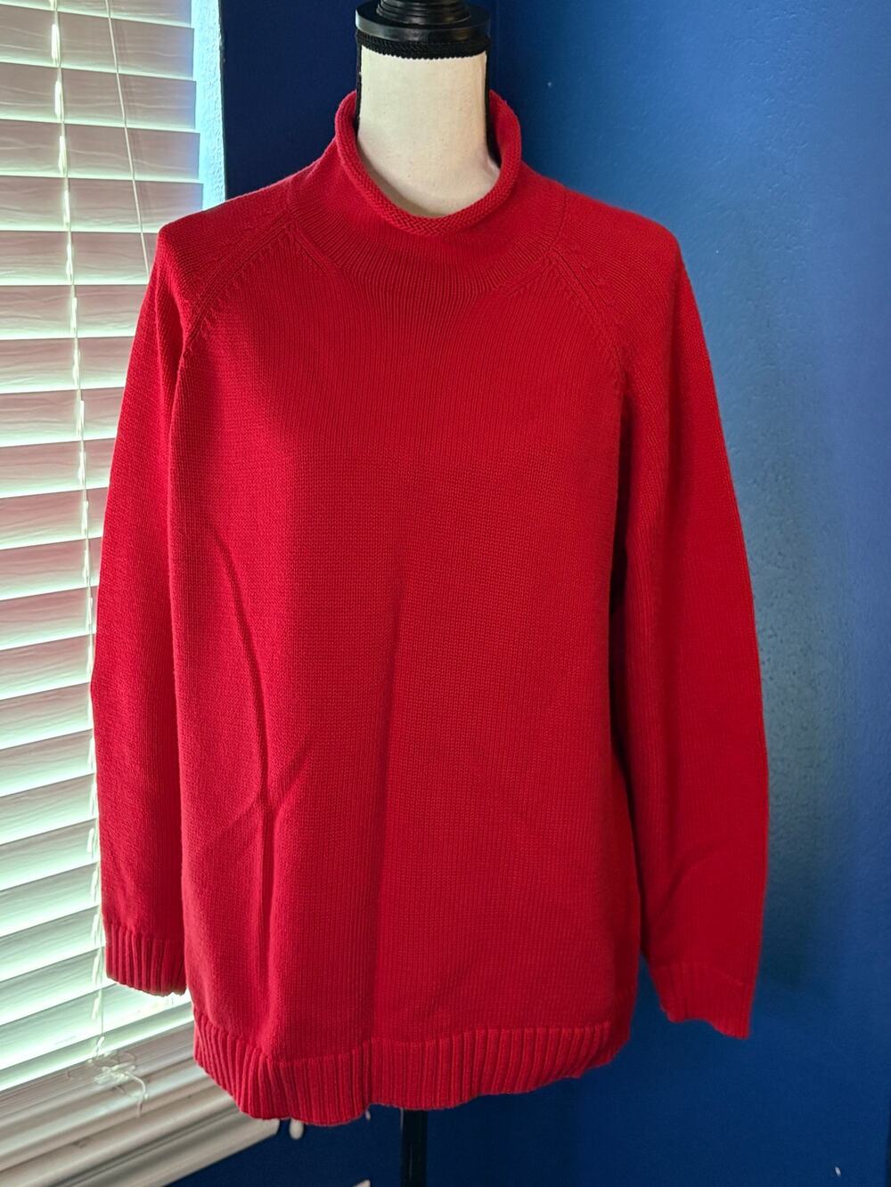 Lands’ End Red Cotton Knit Sweater – Size 2X (20W–22W)